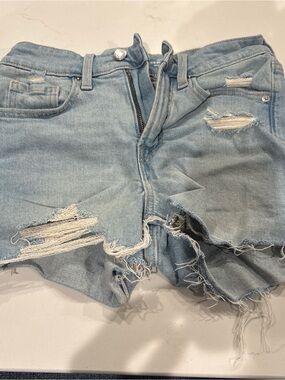 Old Navy Light Blue Ripped Denim Shorts OG Straight Womens Size 0